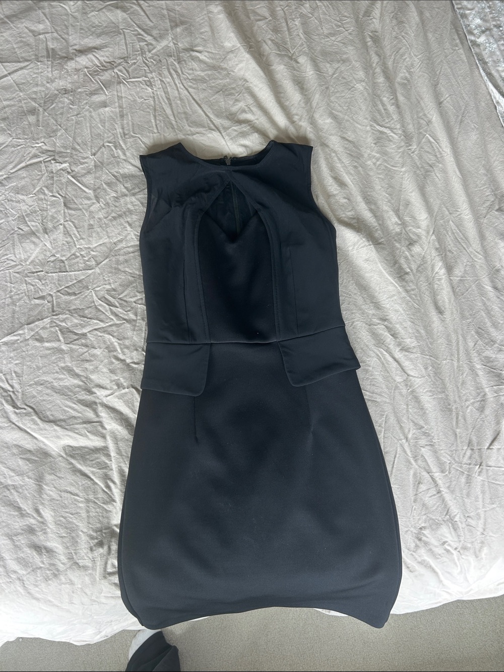 Miss Selfridge Black Sleeveless Mini Dress with Keyhole